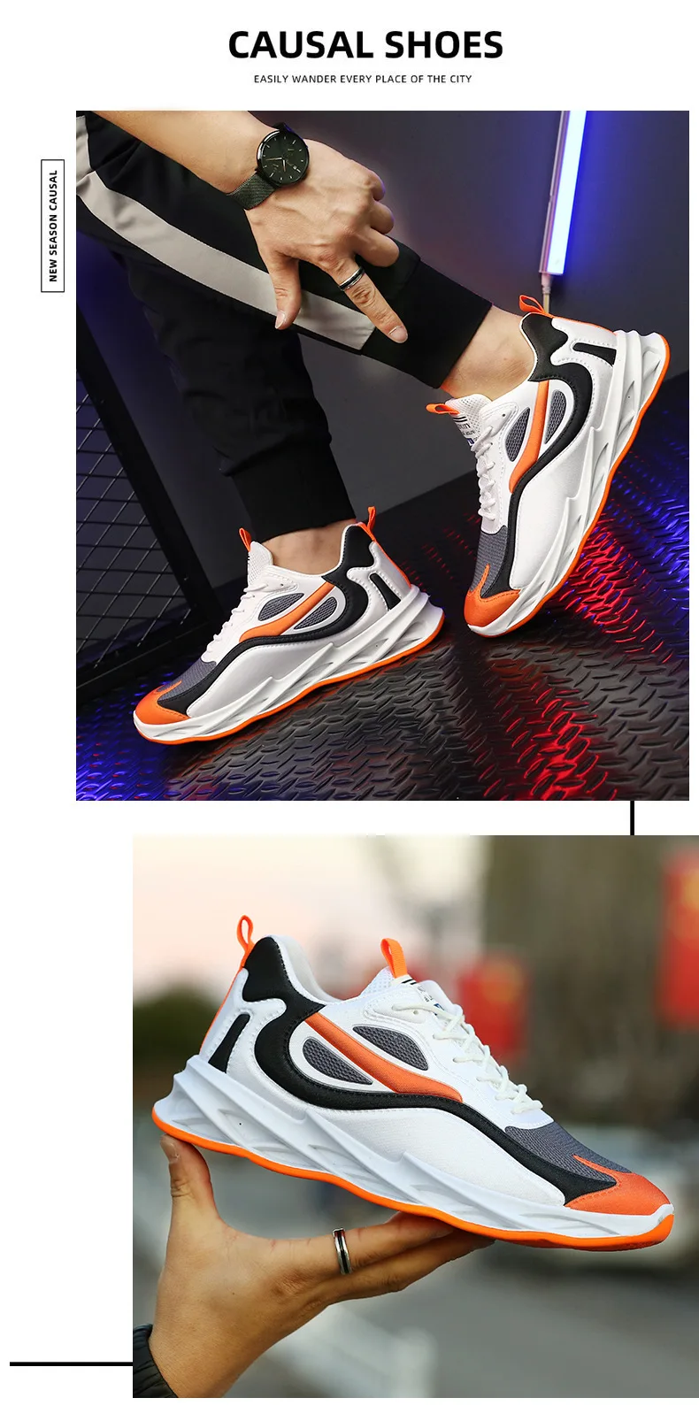 2024 Summer Men's Cloth Shoes Breathable Thick-soled Casual Shoes Men's Korean Fashion Sports Shoes