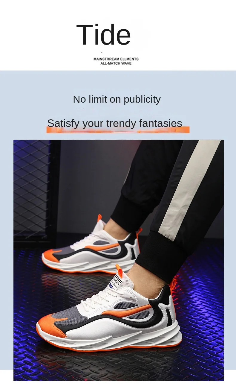 2024 Summer Men's Cloth Shoes Breathable Thick-soled Casual Shoes Men's Korean Fashion Sports Shoes