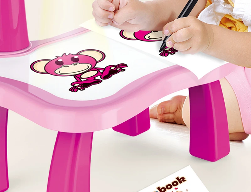 Children led projector drawing table toy painting set table educational board learning tools painting toys for children