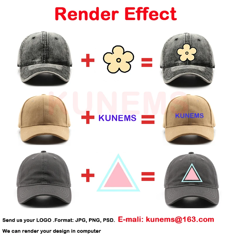 KUNEMS Custom Snapback Caps Splice Color Embroidery Hip Hop Cap for Women and Men DIY LOGO Design Print Hats Unisex Wholesale