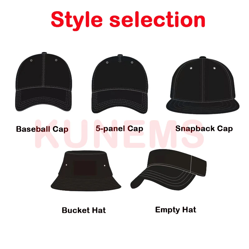 KUNEMS Custom Snapback Caps Splice Color Embroidery Hip Hop Cap for Women and Men DIY LOGO Design Print Hats Unisex Wholesale