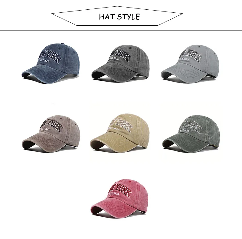 Athletic Letter Embroidery Baseball Cap Women Men Retro Washed Cotton Peaked Hat Hip Hop Trucker Dad Caps Summer Fashion Sun Hat