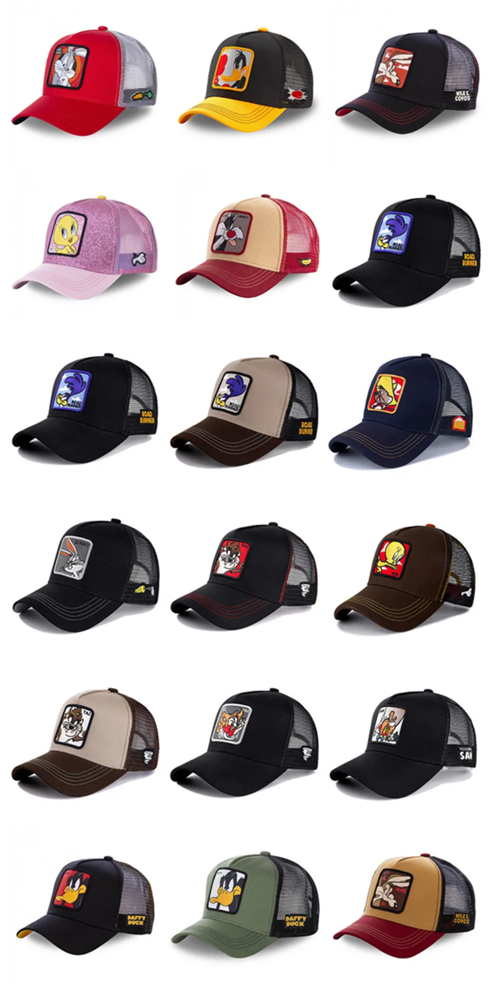 Hot Sale Unisex Anime Cartoon Cap High Quality Patch Draw Baseball Cap Men Trucker Hat