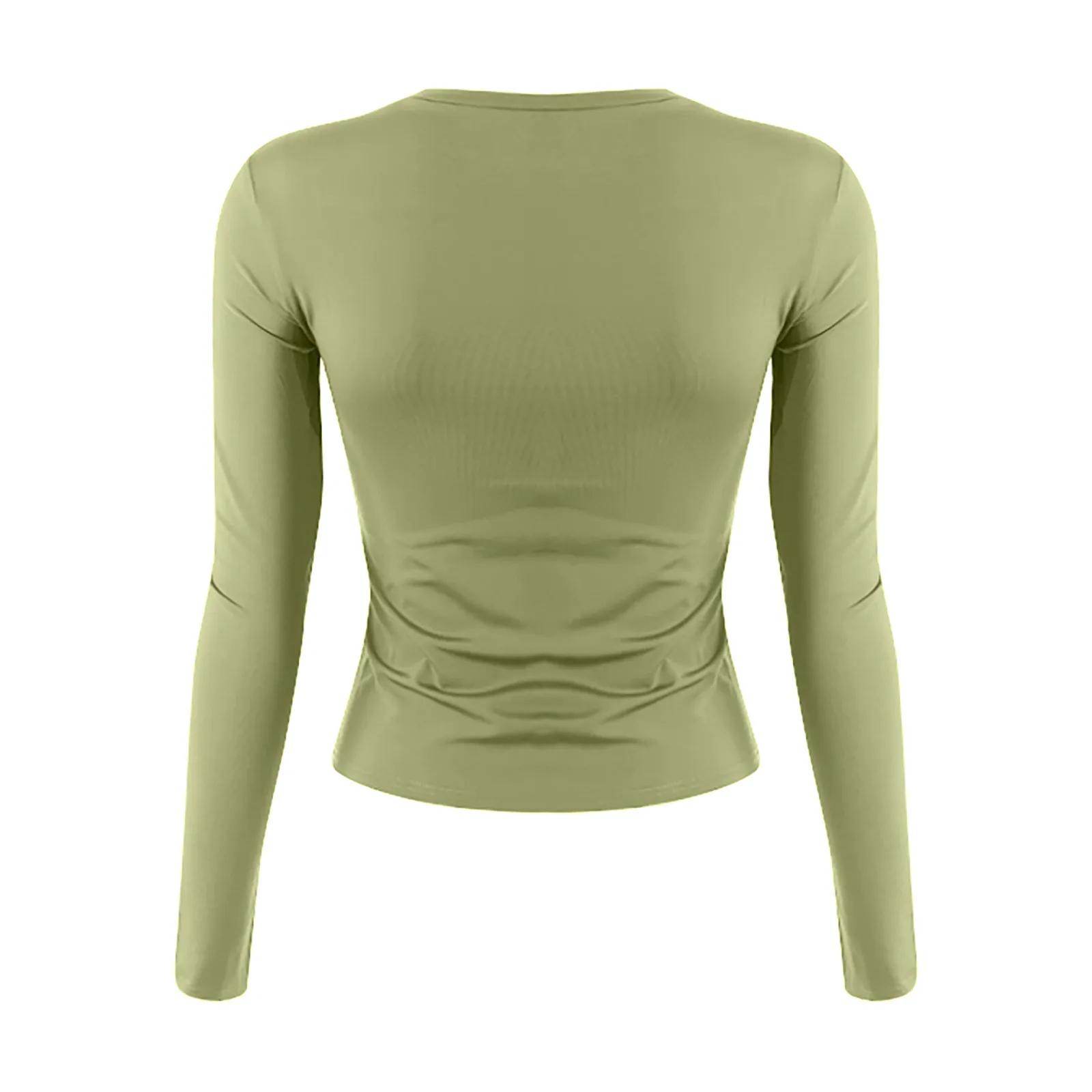 Women's Fashion Solid Color Round Neck Long Sleeve T-Shirt Top Tops for Women Womens Tops and Blouses 2024 Dressy Tops for Women