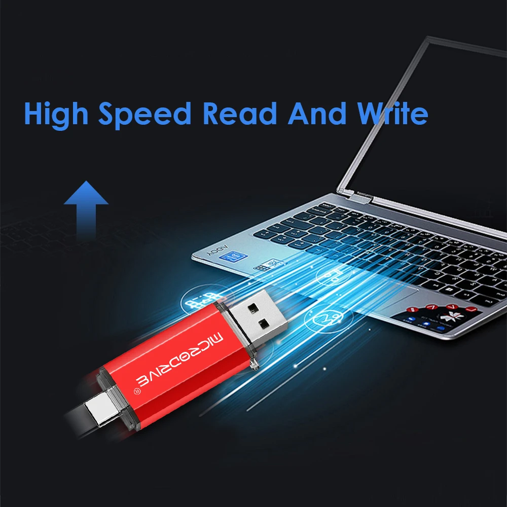 Type C USB Flash Drive OTG 2 IN 1 USB 2.0 Micro USB Pen Drive 128GB 64GB 32GB 16GB 8GB 4GB Pendrive Flash Drive