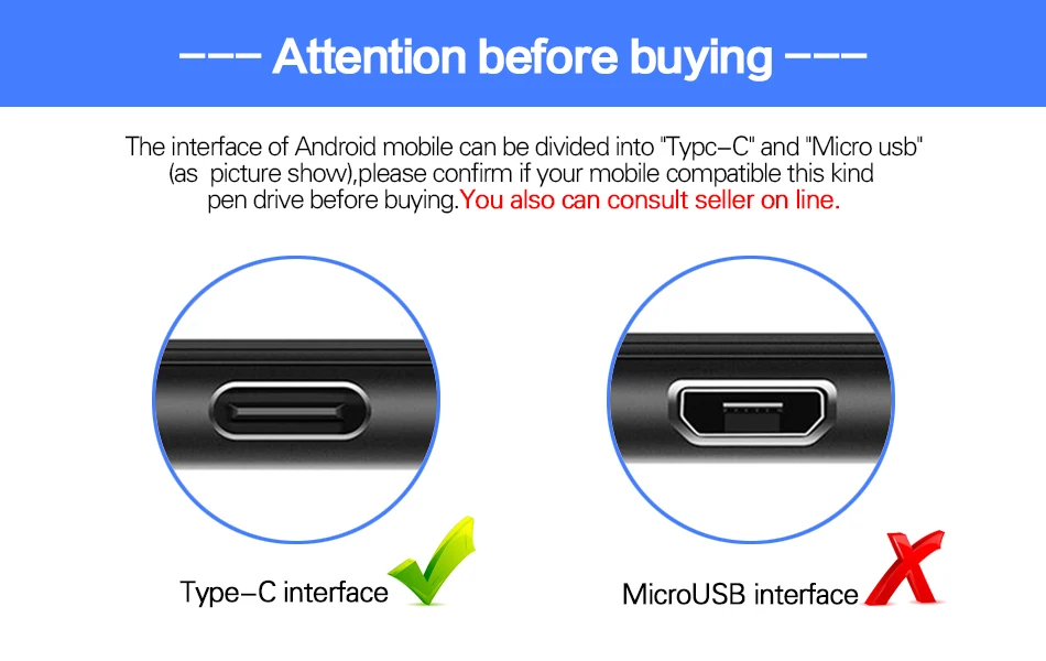 Type C USB Flash Drive OTG 2 IN 1 USB 2.0 Micro USB Pen Drive 128GB 64GB 32GB 16GB 8GB 4GB Pendrive Flash Drive