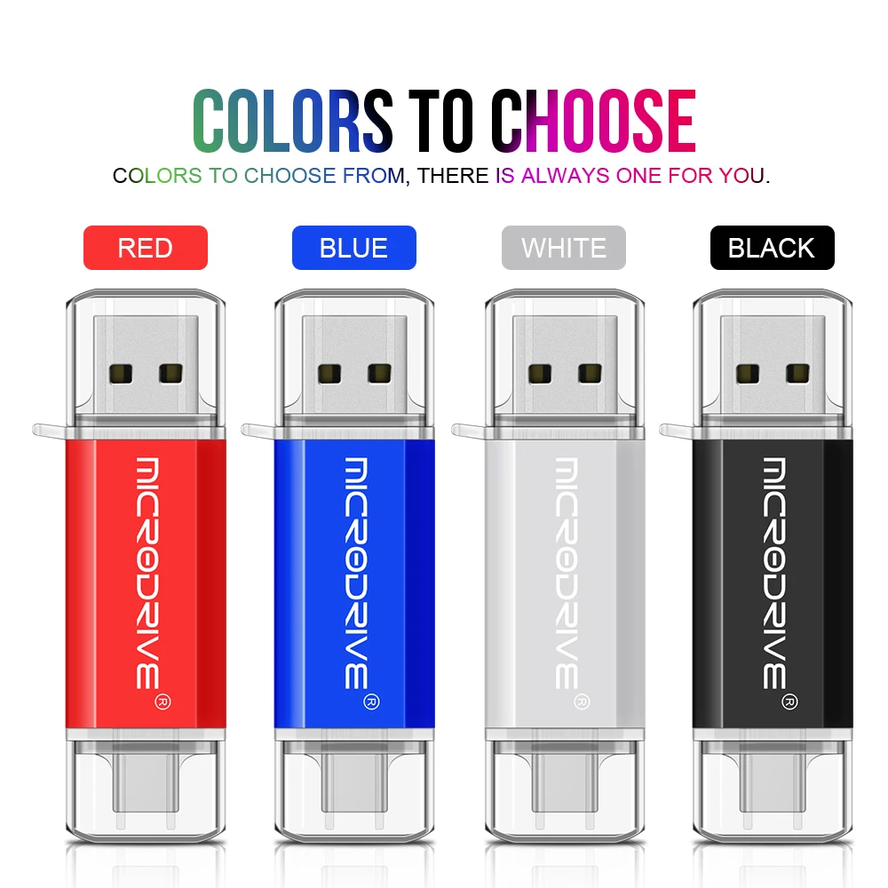 Type C USB Flash Drive OTG 2 IN 1 USB 2.0 Micro USB Pen Drive 128GB 64GB 32GB 16GB 8GB 4GB Pendrive Flash Drive