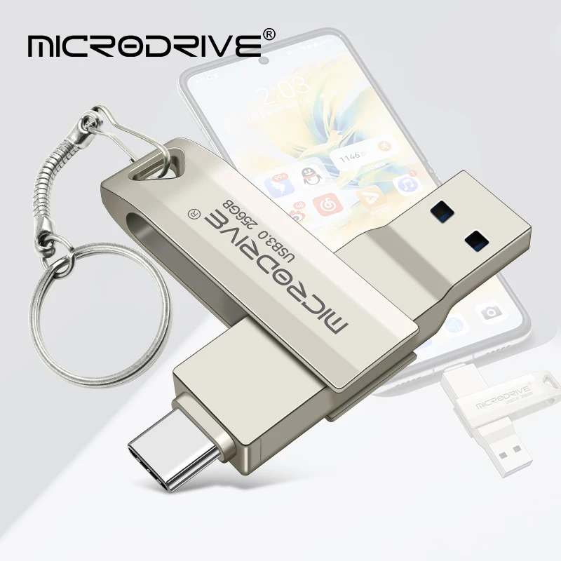 2 in 1 Usb 3.0 OTG USB-C Flash Pen Drive Metal Memory Stick flash Disk 64GB 128GB 256G USB3.0 Dual C Pendrive