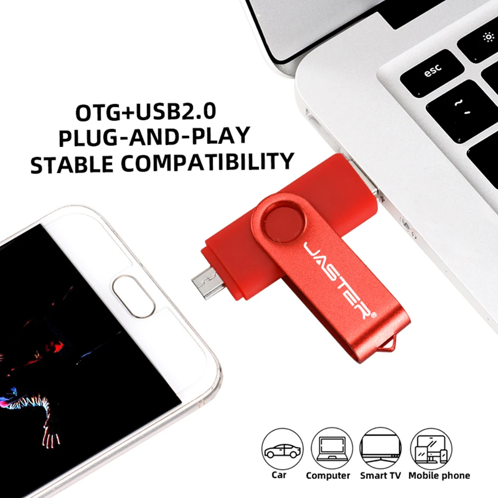 JASTER High Speed USB Flash Drive OTG Pen Drive 64gb 32gb USB Stick 16gb Rotatable Pen drive For Android Micro/PC Business gift