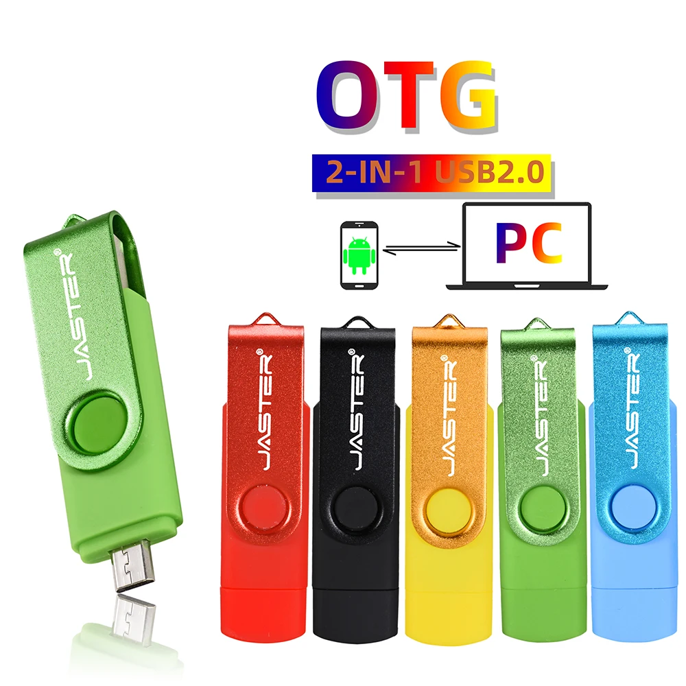 JASTER High Speed USB Flash Drive OTG Pen Drive 64gb 32gb USB Stick 16gb Rotatable Pen drive For Android Micro/PC Business gift