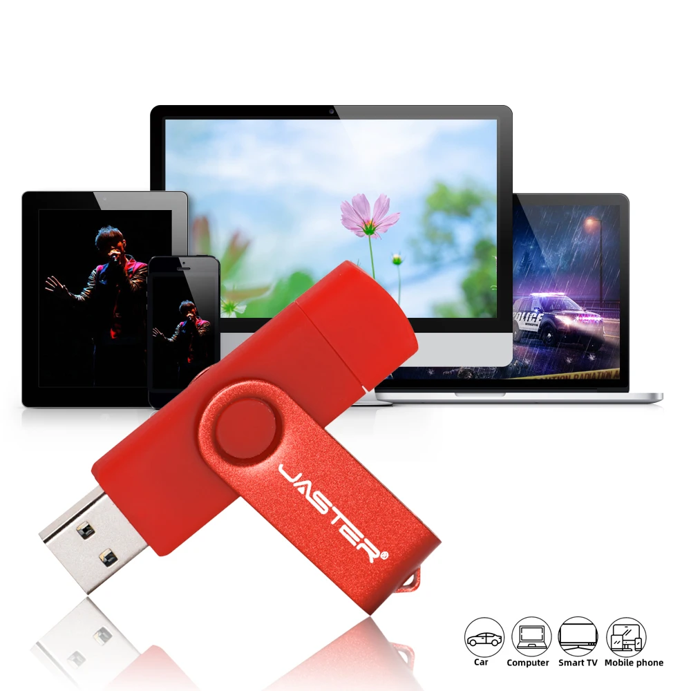 JASTER High Speed USB Flash Drive OTG Pen Drive 64gb 32gb USB Stick 16gb Rotatable Pen drive For Android Micro/PC Business gift