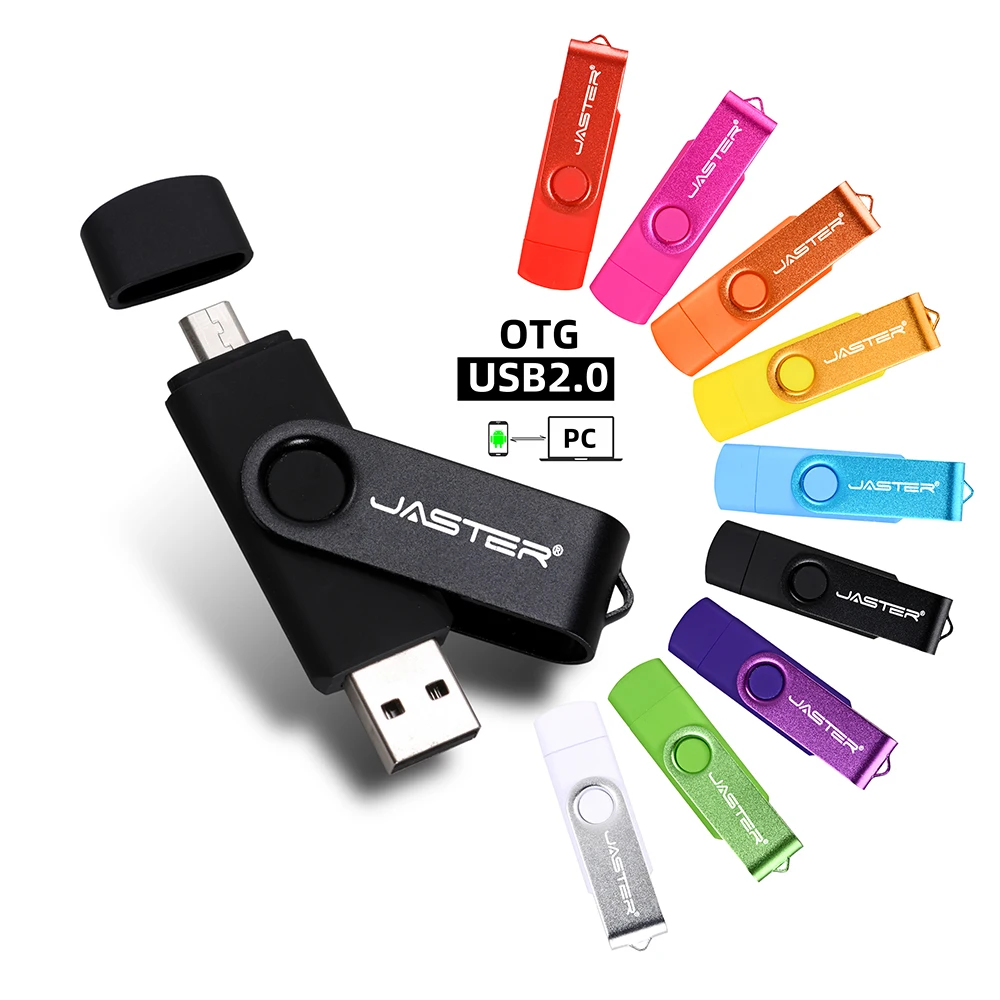 JASTER High Speed USB Flash Drive OTG Pen Drive 64gb 32gb USB Stick 16gb Rotatable Pen drive For Android Micro/PC Business gift