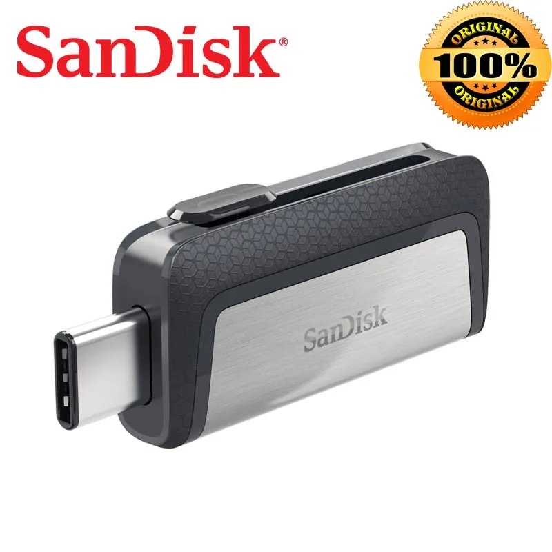 Sandisk SDDDC2 Dual Plug Flash Drive Type-C+Type A 32GB 64GB 128GB 256GB OTG USB Pen Drive USB Stick for Phone Laptop Computer