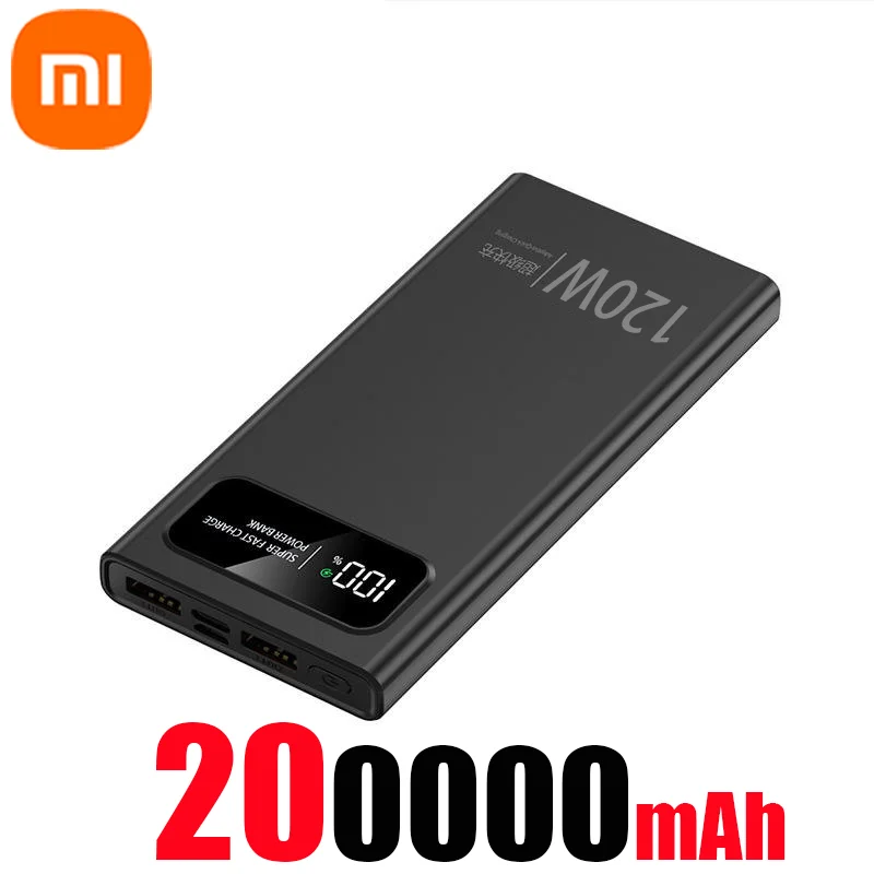 Xiaomi 200000mAh Power Bank 120W Super Fast Charger Large Capacity Mobile Power Portable External Battery for iPhone Samsung New