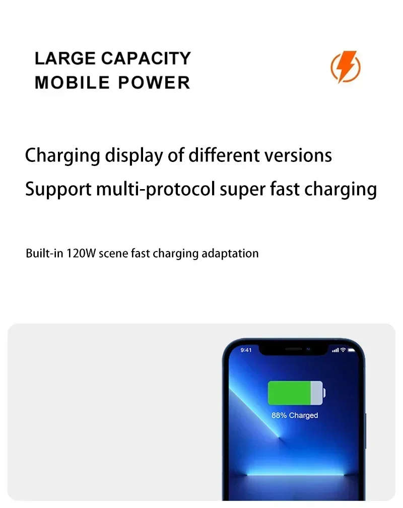 Xiaomi 200000mAh Power Bank 120W Super Fast Charger Large Capacity Mobile Power Portable External Battery for iPhone Samsung New