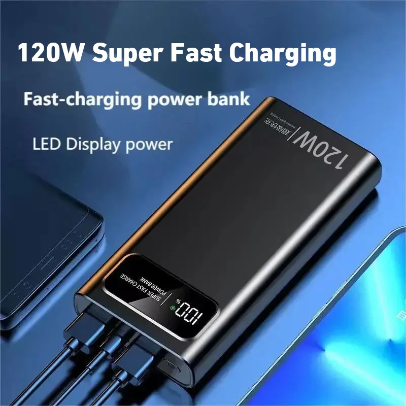 Xiaomi 200000mAh Power Bank 120W Super Fast Charger Large Capacity Mobile Power Portable External Battery for iPhone Samsung New