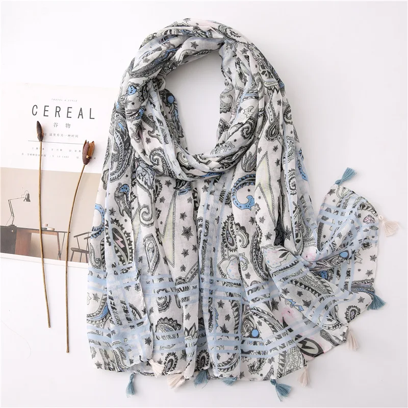 New Fashion Million Polka Floral Fringe Viscose Shawl Scarf Lady High Quality Wrap Headband Bufandas Muslim Hijab Sjaal 180*90Cm