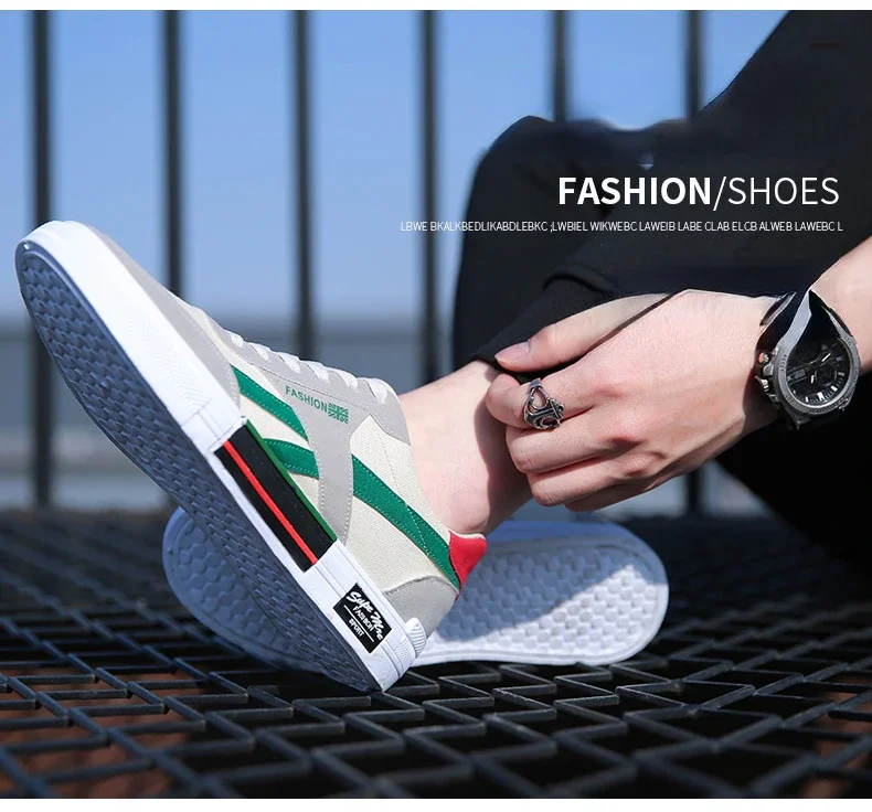 New Men's Shoes Fashion Breathable Flat Shoes for Man Outdoor Sneakers Korean Version Trend Board Shoes Lace-Up Mens tenis Shoe