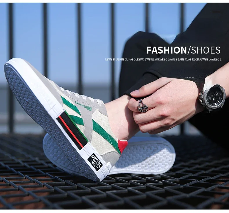 New Men's Shoes Fashion Breathable Flat Shoes for Man Outdoor Sneakers Korean Version Trend Board Shoes Lace-Up Mens tenis Shoe