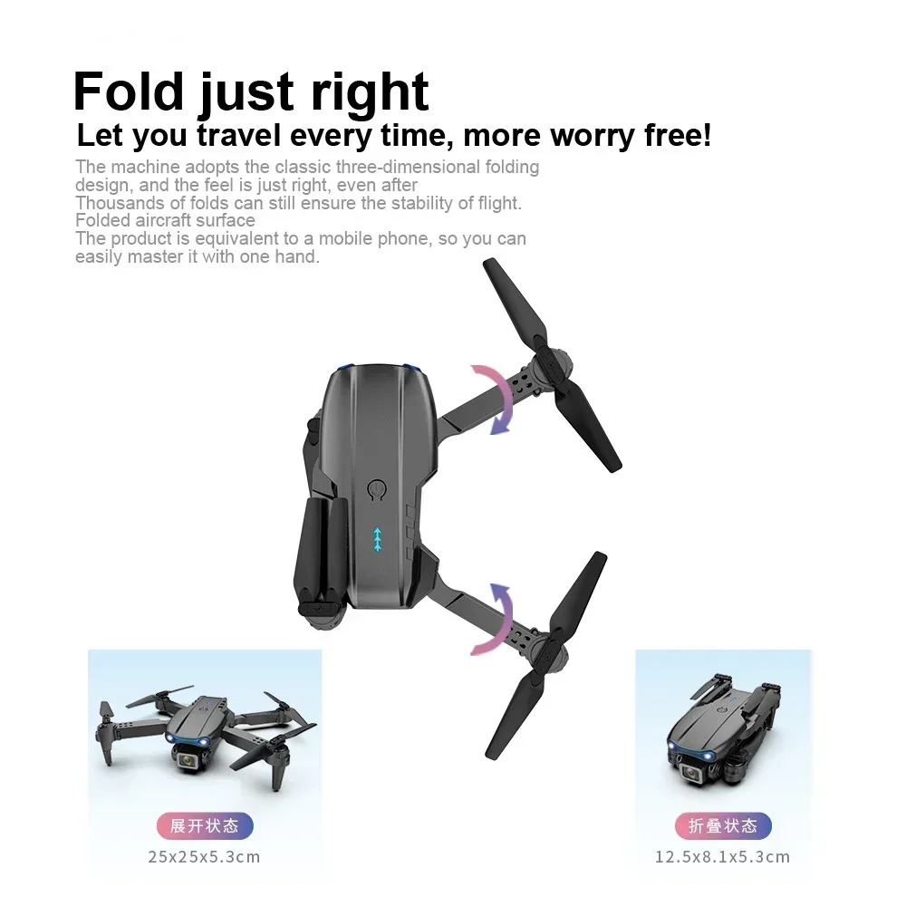 New E99Pro RC Drone 4K Professinal With Wide Angle Dual HD Camera Foldable RC Helicopter 5G WIFI FPV Height Hold Apron Sell