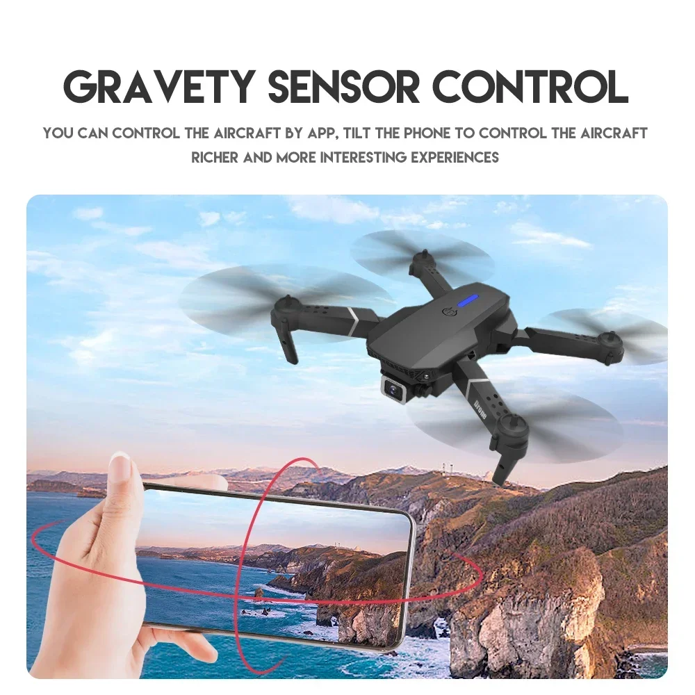 Xiaomi E88Pro RC Drone 4K Professinal With 1080P Wide Angle HD Camera Foldable Helicopter WIFI FPV Height Hold Gift Toy 2024