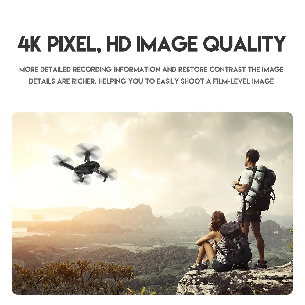 Xiaomi E88Pro RC Drone 4K Professinal With 1080P Wide Angle HD Camera Foldable Helicopter WIFI FPV Height Hold Gift Toy 2024