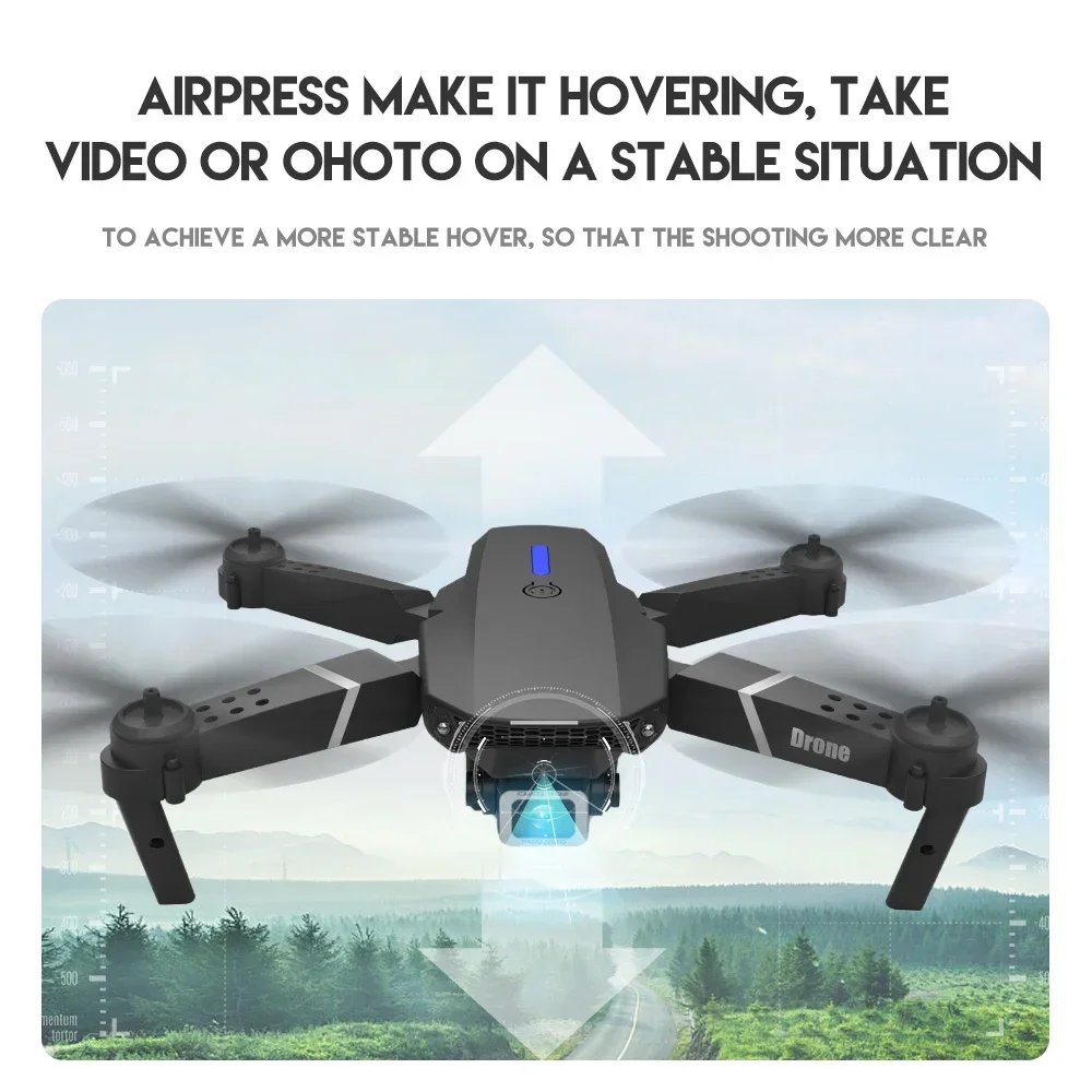 Xiaomi E88Pro RC Drone 4K Professinal With 1080P Wide Angle HD Camera Foldable Helicopter WIFI FPV Height Hold Gift Toy 2024