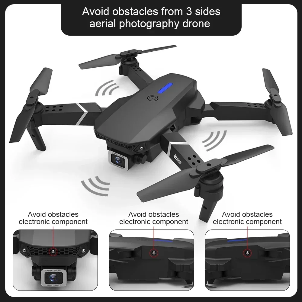 Xiaomi E88Pro RC Drone 4K Professinal With 1080P Wide Angle HD Camera Foldable Helicopter WIFI FPV Height Hold Gift Toy 2024