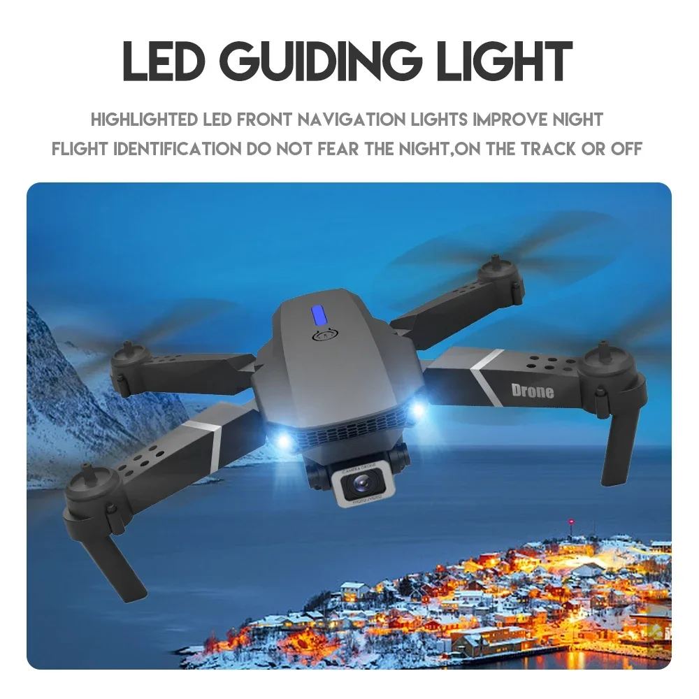 Xiaomi E88Pro RC Drone 4K Professinal With 1080P Wide Angle HD Camera Foldable Helicopter WIFI FPV Height Hold Gift Toy 2024