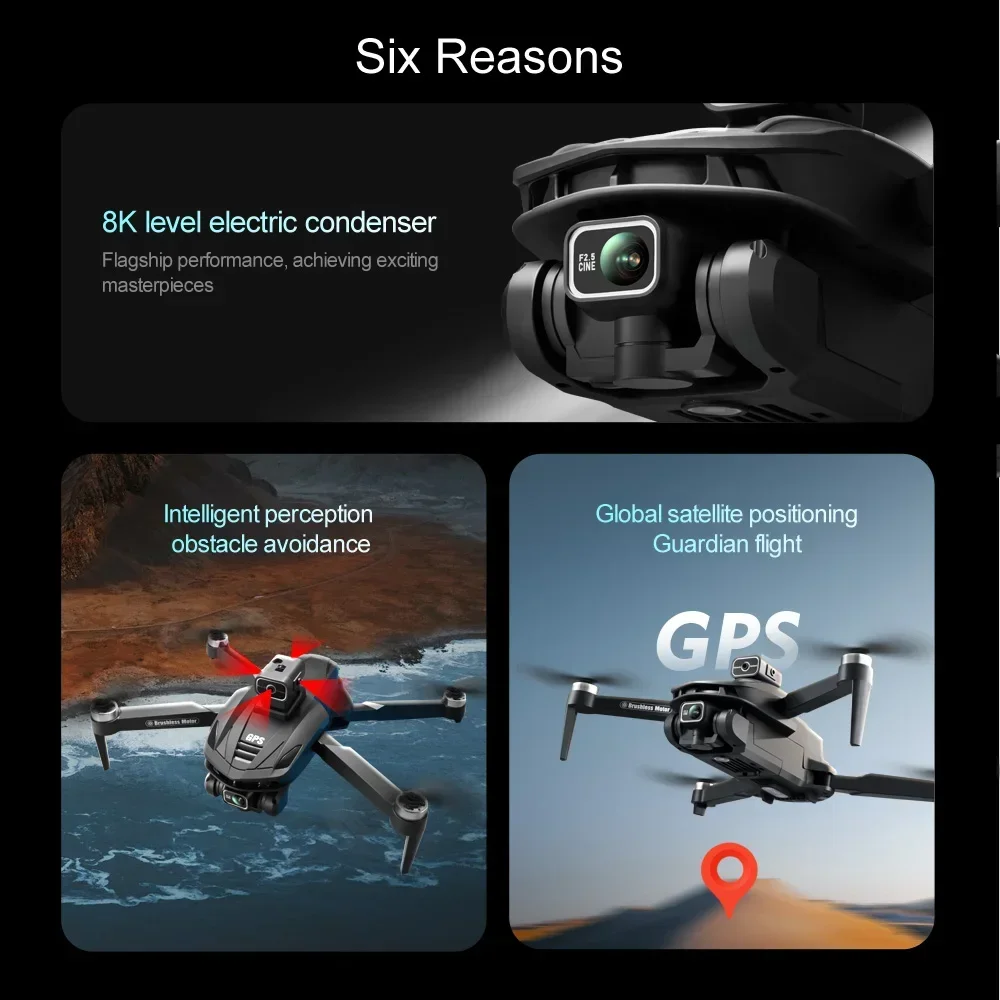 For Xiaomi V168 Drone 8K 5G GPS Professional HD Aerial Photography Dual-Camera Omnidirectional Obstacle Avoidance Drone Original