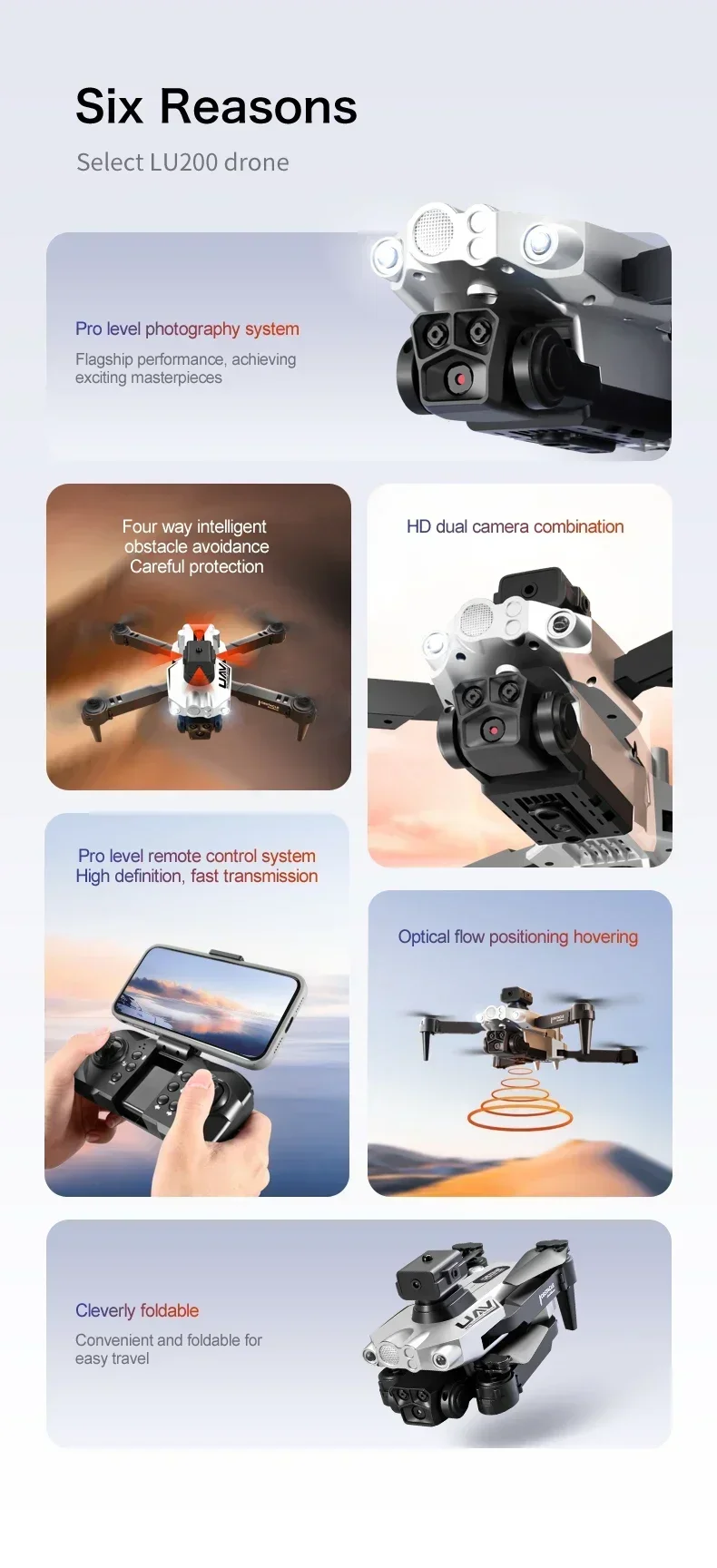 Xiaomi MIJIA LU200 Drone 8K GPS Triple Camera HD Aerial Photography WIFI Optical Localization Four-way Obstacle Avoidance Drone