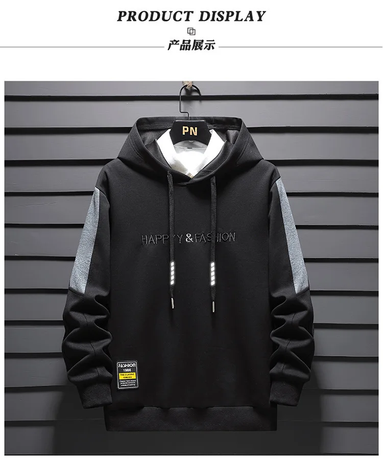 2024 New in Men's Hoodies Long Sleeve Cotton Hooded Shirt Male Spring Autumn Trend Big Size 9XL 10XL Large Sportswear Streetwear