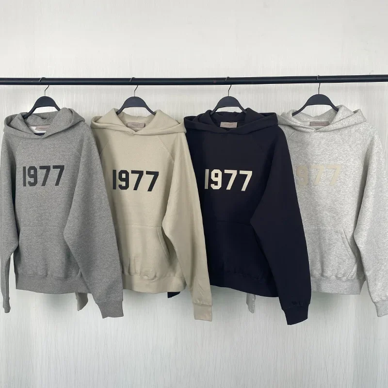 2022ss-1977flocking Hooded Sweatshirt Fog Essential Fleece-lined Casual Fit Trendy Brand Sweatshirt Cross-border Best-seller