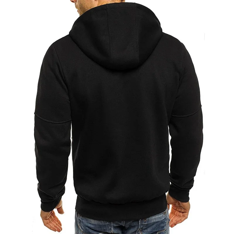 Men's Hoodies Long Sleeve Sweatshirt Zipper Design Hooded Sweatshirt for Men Clothing Sportswear Slim Fit Casual Jacket