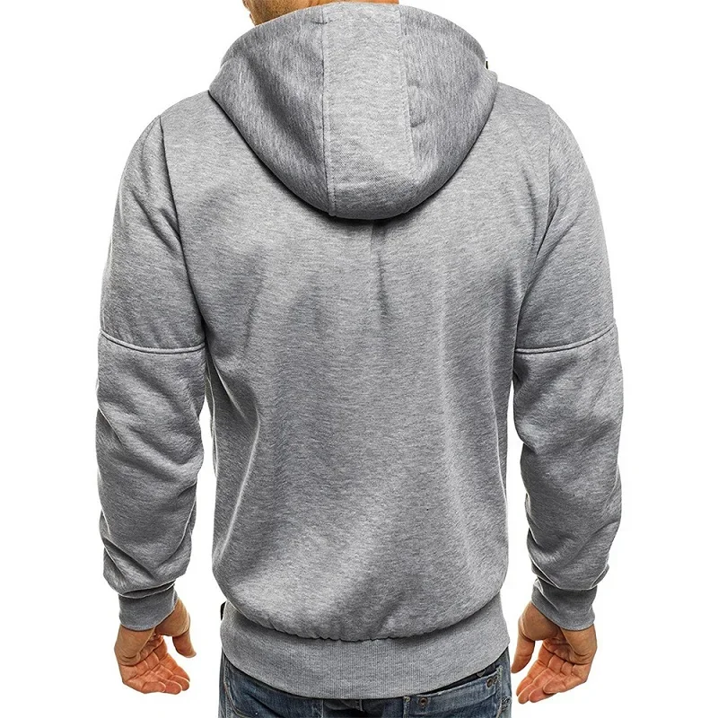 Men's Hoodies Long Sleeve Sweatshirt Zipper Design Hooded Sweatshirt for Men Clothing Sportswear Slim Fit Casual Jacket