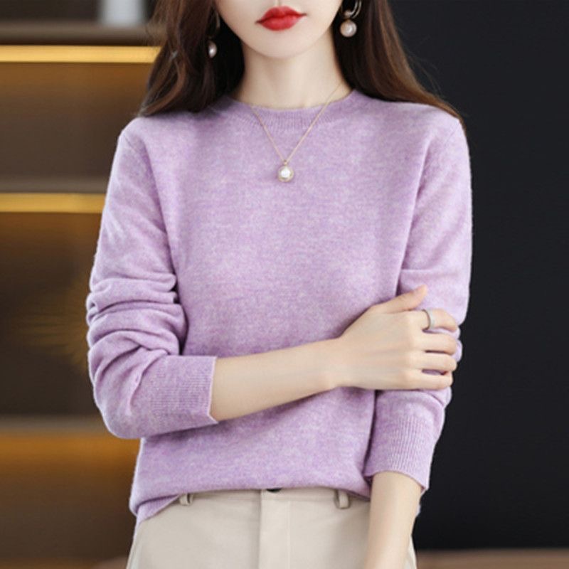 Women Sweater O-neck Autumn Winter Basic Pullover Warm Casual Pulls Jumpers Korean Long-sleeved Solid Knitwear Bottoming Shirt