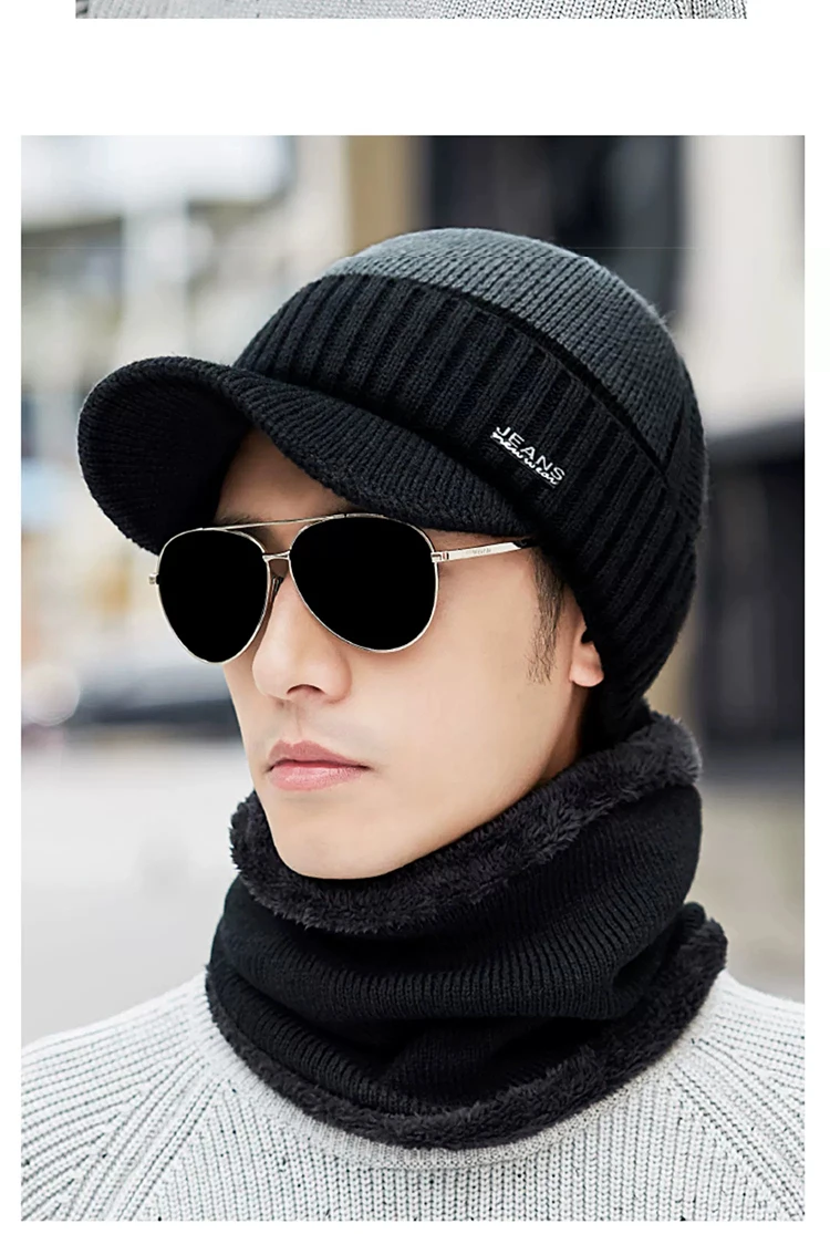 New Acrylic Woolen Hat For Winter And Elderly Fleece Thick Knitted Hat Outdoor Cold Protection And Warmth