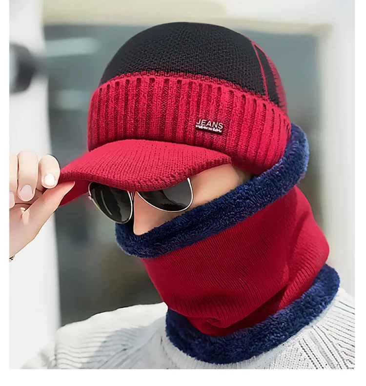 New Acrylic Woolen Hat For Winter And Elderly Fleece Thick Knitted Hat Outdoor Cold Protection And Warmth