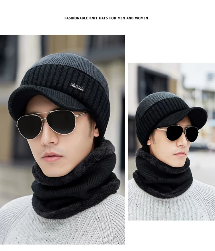 New Acrylic Woolen Hat For Winter And Elderly Fleece Thick Knitted Hat Outdoor Cold Protection And Warmth