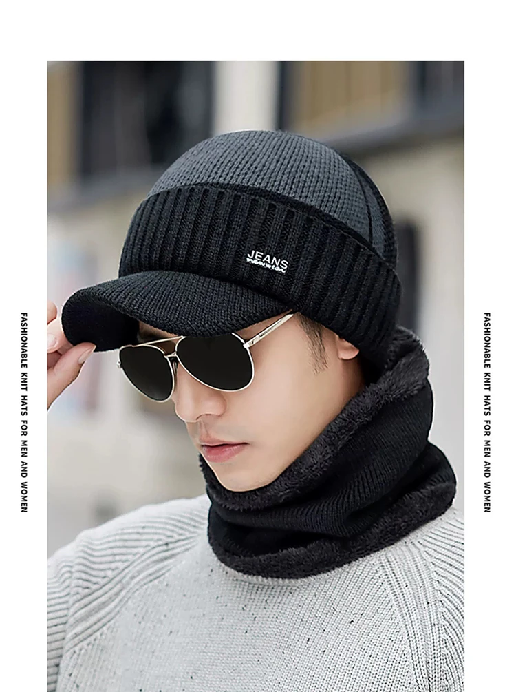 New Acrylic Woolen Hat For Winter And Elderly Fleece Thick Knitted Hat Outdoor Cold Protection And Warmth