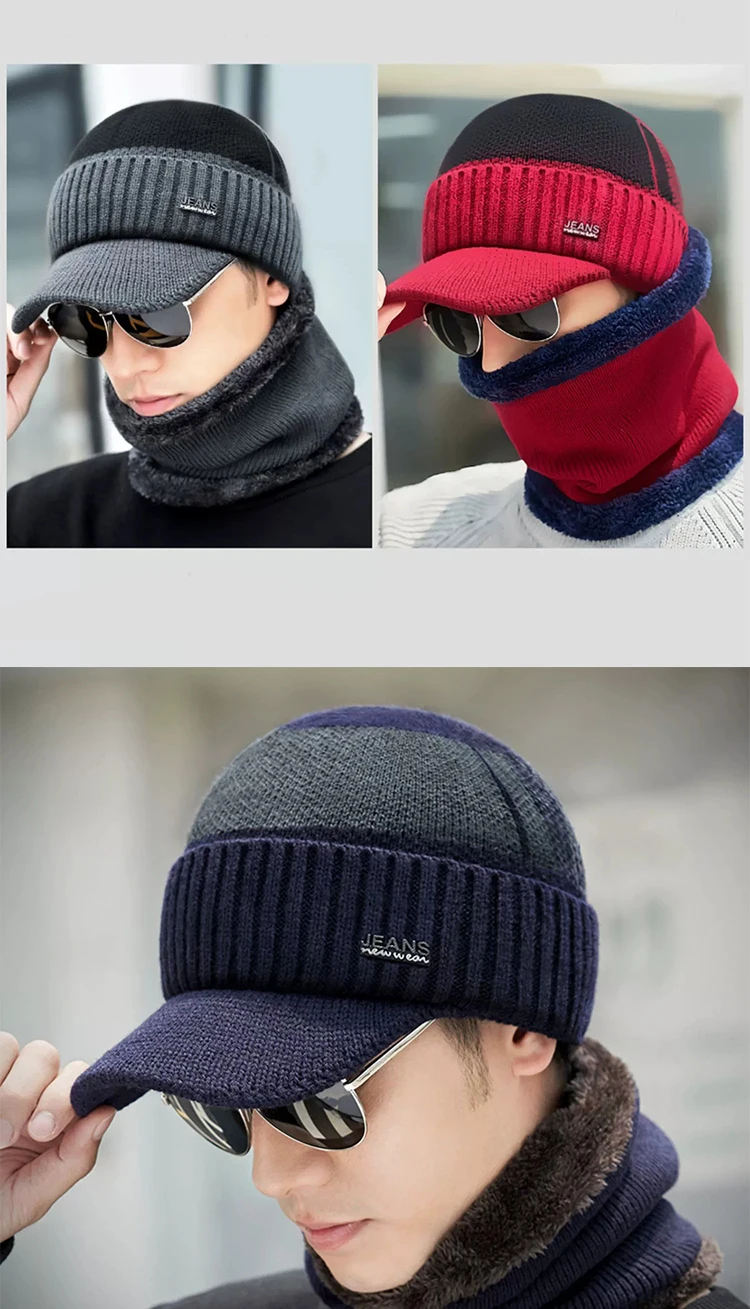 New Acrylic Woolen Hat For Winter And Elderly Fleece Thick Knitted Hat Outdoor Cold Protection And Warmth