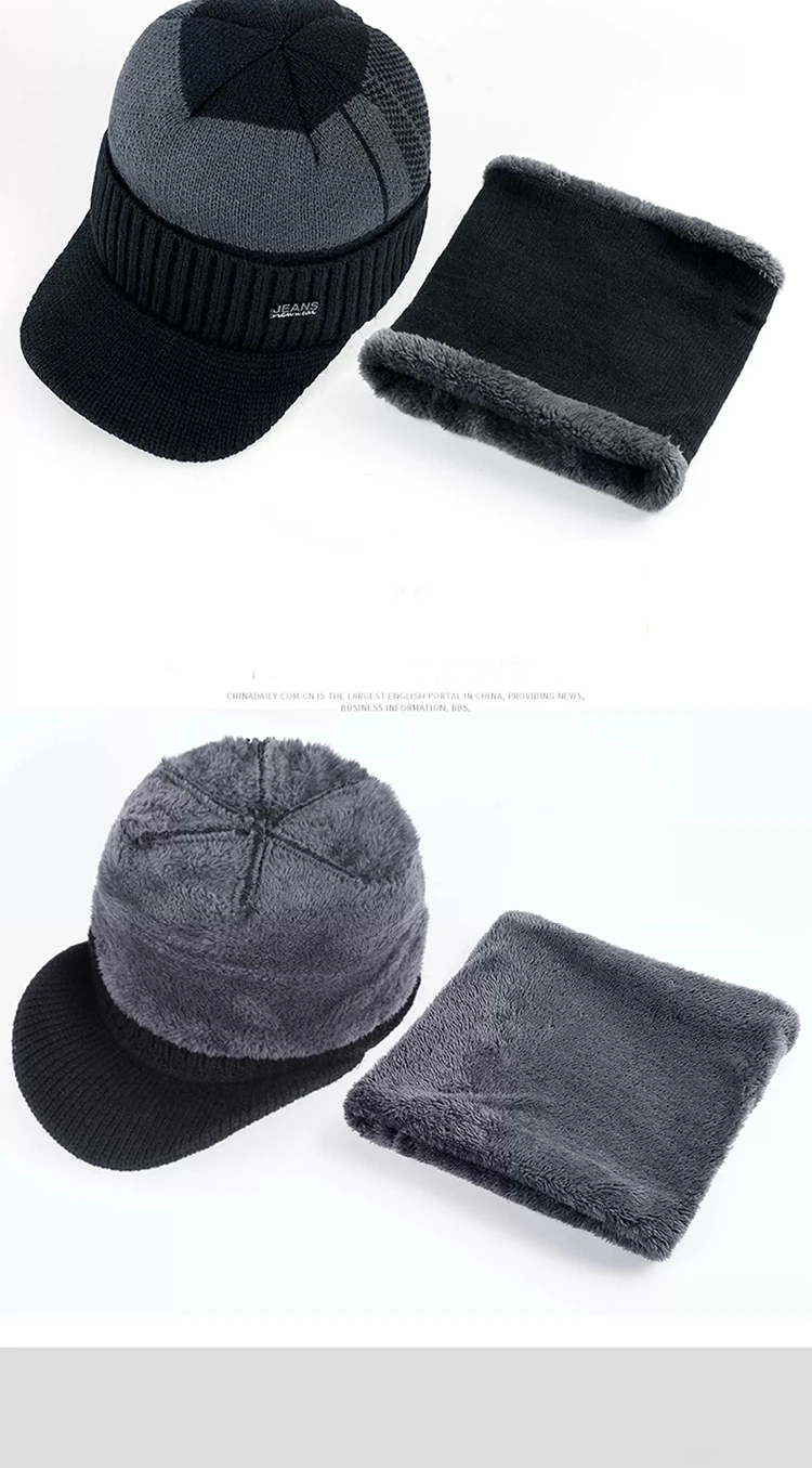 New Acrylic Woolen Hat For Winter And Elderly Fleece Thick Knitted Hat Outdoor Cold Protection And Warmth