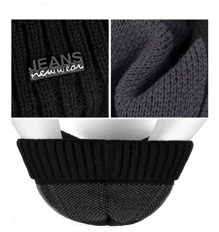 New Acrylic Woolen Hat For Winter And Elderly Fleece Thick Knitted Hat Outdoor Cold Protection And Warmth