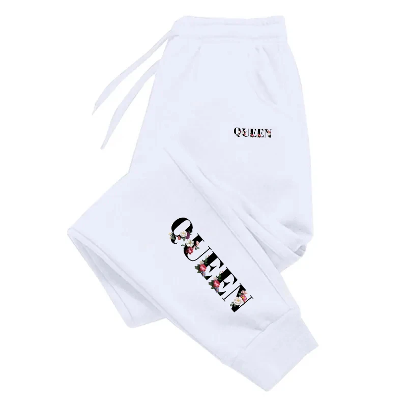 Womens Tracksuit Trousers QUEEN Letter Printing Street Sweatpants Daily Casual Simplicity Versatile Harajuku Sport Jogging Pants