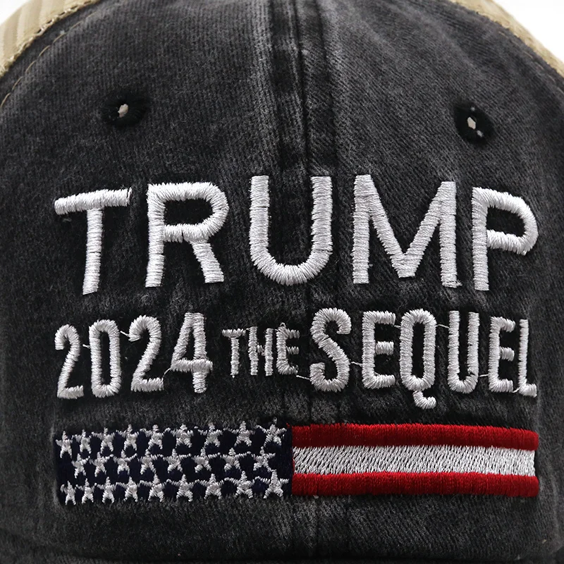 Hot Trump 2024 American Presidential Hat Make America Great Again Hat Donald Trump Republican Hat Cap MAGA Embroidered Mesh Cap