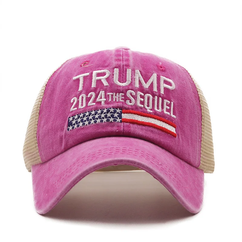 Hot Trump 2024 American Presidential Hat Make America Great Again Hat Donald Trump Republican Hat Cap MAGA Embroidered Mesh Cap