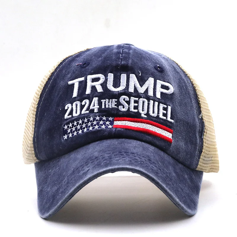 Hot Trump 2024 American Presidential Hat Make America Great Again Hat Donald Trump Republican Hat Cap MAGA Embroidered Mesh Cap