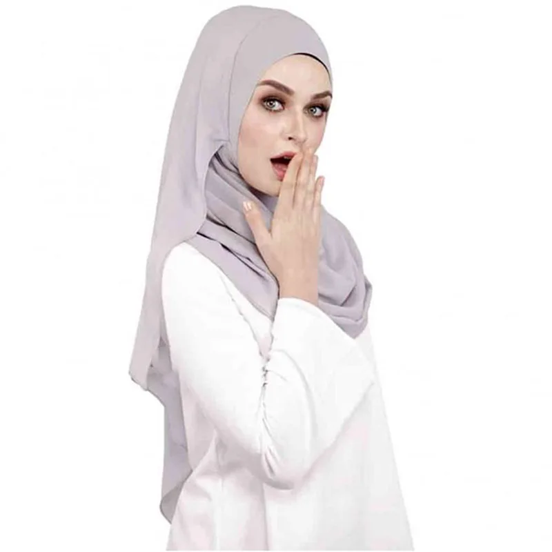 Bubble Chiffon Double Loop Instant Hijab Scarf Women Muslim Shawl Cape Foulard Islamic Headscarf Femme Musulman Bandana 180*75cm