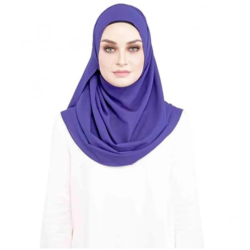 Bubble Chiffon Double Loop Instant Hijab Scarf Women Muslim Shawl Cape Foulard Islamic Headscarf Femme Musulman Bandana 180*75cm