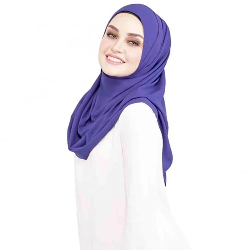 Bubble Chiffon Double Loop Instant Hijab Scarf Women Muslim Shawl Cape Foulard Islamic Headscarf Femme Musulman Bandana 180*75cm